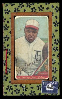 Picture, Helmar Brewing, T206-Helmar Card # 468, Quincy Trouppe, Squatting with mitt. Red bill, Detroit Wolves